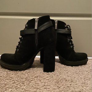 BCBGeneration Black Genuine Suede Booties